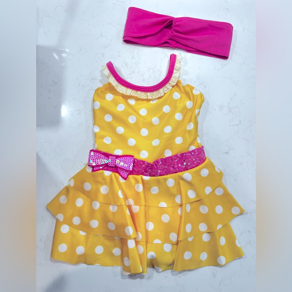 Revolution Dancewear Yellow Polka Dot Dance Outfit